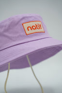 Bob pour enfant Natif classique couleur rose ou violet, lacets réglables, en coton pour un style surf