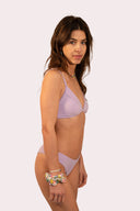 Maillot de bain pour femme haut de bikini couleur violet ou rouge pour la plage ou la piscine