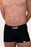 Boxer pour homme Natif, en nylon, couleur gris ou noir et avec notre design triple hearts pour une touche pleine d'amour