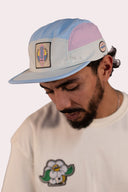 Casquette natif 5 panneaux Hossegor wax it bleu, rose et blanc