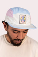 Casquette natif 5 panneaux Hossegor wax it bleu, rose et blanc