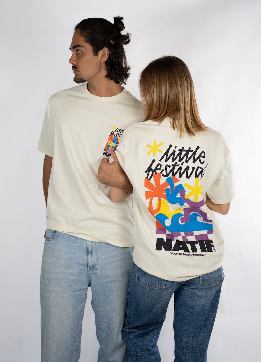 T-shirt Desigual Blanc/multicolore – Style Tunique Ou Kaftan – Col Rond Et Manches Ballerines – Taille M Neuf