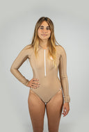 Lycra pour natif femme Natif heart, marron, avec un indice UPF 50% pour rester au soleil et dans l'eau en toute sécurité