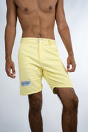 Short Natif good vibes jaune en velours côtelé