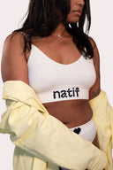 Sous-vêtements brassière pour femme Natif pixel, en nylon, couleur noir et blanc avec un style surf et décontracte