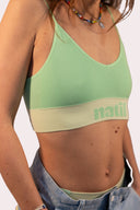 Sous-vêtements brassière pour femme en nylon, avec un style flower de la marque de vêtements Natif, en couleur rose ou vert