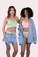 Sous-vêtements tanga pour femme en nylon, avec un style flower de la marque de vêtements Natif, en couleur rose ou vert