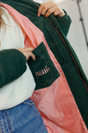 Doudoune longue verte avec poche intérieur de la marque Natif