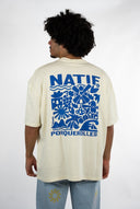 T-shirt Natif porquerolles blanc et bleu