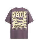 T-shirt de la marque natif 100% coton bio avec une coupe un peu oversize à l'effigie de Porquerolles