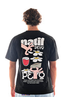 t-shirt natif x peyo, collaboration, coton bio et couleur noir en version unisexe