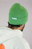 Bonnet vert en coton pour l'hiver avec un style surf et good vibes pour homme et femme en taille unique