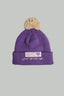 Bonnet enfant violet pour l'hiver avec pompon en coton, style snow et surf, de la marque de vêtements Natif