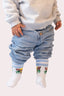 Chaussettes pour enfants Miami de Natif, couleur blanc en coton bio, avec un design rétro vintage.