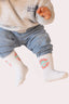 Paire de chaussettes Natif sunshine, avec un soleil rouge, style surf en coton bio pour les enfants