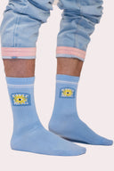 Chaussettes pour adultes Natif del sol, avec un grand soleil, en coton bio et couleur bleu