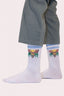 Chaussettes Miami de Natif, couleur blanc en coton bio, pour adulte avec un design rétro vintage.
