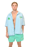 Chemise Natif en matière jean de couleur bleu