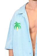 Chemise Natif en matière jean de couleur bleu