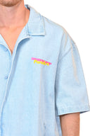Chemise Natif en matière jean de couleur bleu