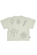 T-shirt crop fit avec des broderies en forme de tatoo de la marque natif