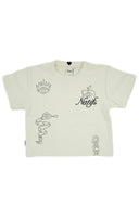 T-shirt crop fit avec des broderies en forme de tatoo de la marque natif