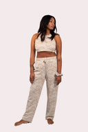 Crop jacquard pour femme, couleur beige, style surf et ethnique avec un confort unique et des good vibes