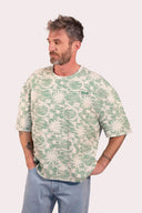 T-shirt style jacquard pour homme avec des motifs ethniques dans le style surf de la marque de vêtements Natif
