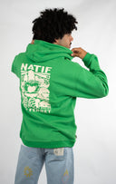 Hoodie zip avec capuche, couleur vert, Natif Cap Ferret, pour tous les amoureux de cette magnifique ville en coton bio.
