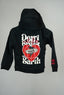 Hoodie zippé pour enfant, couleur noir et en coton bio, avec la phrase don't break my heart de la marque de vêtements Natif