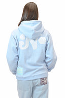 Hoodie zip de la marque natif en coton bio de couleur bleu