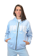 Hoodie zip de la marque natif en coton bio de couleur bleu