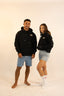 Hoodie noir unisexe Natif Porquerolles au style surf