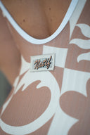 Monokini natif marron avec des motifs éléments