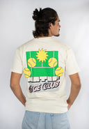 t-shirt ACE club de la marque de vêtements Natif avec une couleur beige, unisexe, en coton bio et col rond