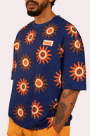 T-shirt pour homme et femme au style surf et solaire, en lin et couleur bleu, de la marque de vêtements Natif