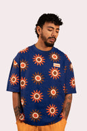 T-shirt pour homme et femme au style surf et solaire, en lin et couleur bleu, de la marque de vêtements Natif