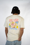 t-shirt Natif Bandol couleur beige avec tous les symboles de la ville, en coton bio et version unisexe