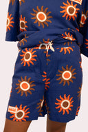 Short pour homme et femme au style surf et solaire, en lin et couleur bleu, de la marque de vêtements Natif