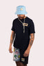 T-shirt Natif Porquerolles classique en couleur rose ou noir, coton bio et col rond, dans l’esprit good vibes