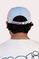 Casquette natif 5 panneaux Hossegor wax it bleu, rose et blanc