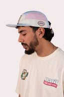 Casquette natif 5 panneaux Hossegor wax it bleu, rose et blanc