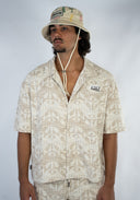 Chemise jacquard pour homme, couleur beige, style surf et ethnique avec un confort unique et des good vibes