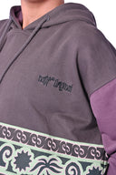 Hoodie crop à motifs ethniques, coupe courte et capuche assortie