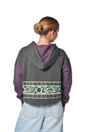 Hoodie crop à motifs ethniques, coupe courte et imprimés géométriques