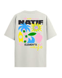 T-shirt natif enfant coupe large de couleur Blanc