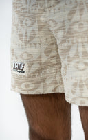 Short jacquard pour homme, couleur beige, style surf et ethnique avec un confort unique et des good vibes