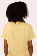 T-shirt matière éponge Mèdes Porquerolles, pour femme, couleur jaune rouge ou bleu.