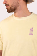 T-shirt matière éponge Mèdes Porquerolles, pour homme, couleur jaune rouge ou vert.