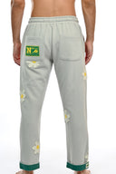 Pantalon Flower Heritage - Vue détail tissu fleuri patrimoine coupe droite